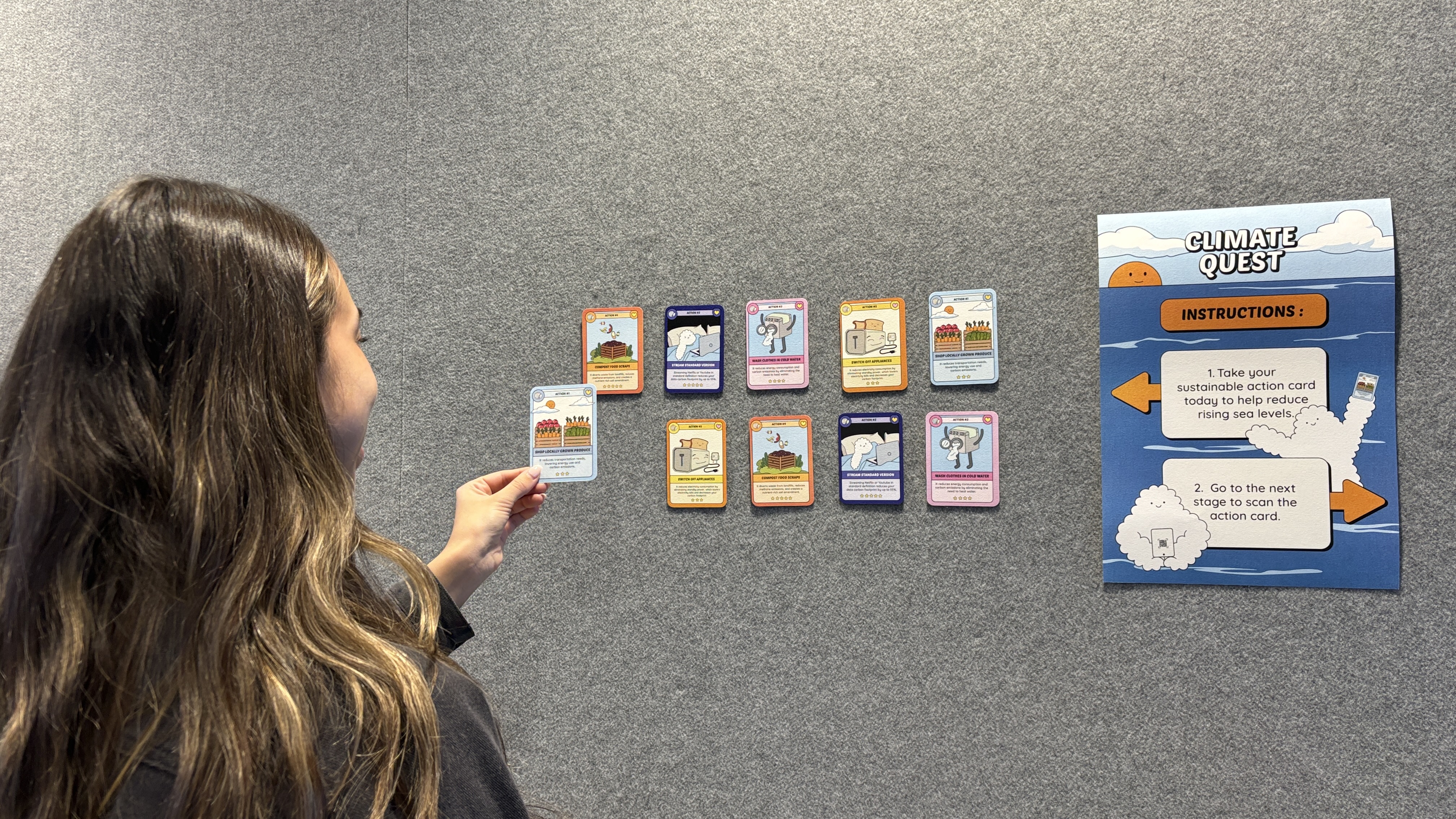 Action card wall at the exhibition