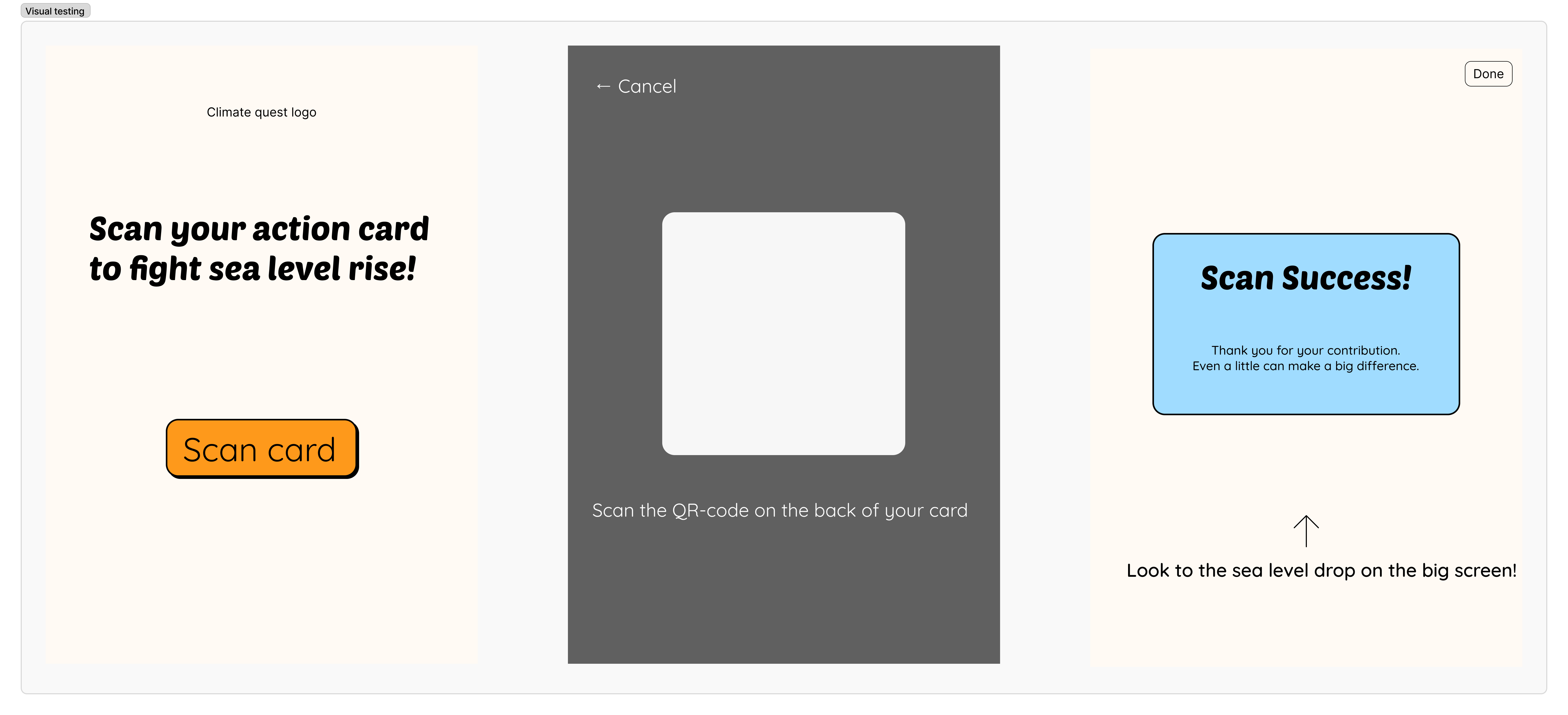 Visual testing — colour and typography iterations