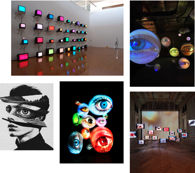 Surrealist eye imagery — inspiration for the installations